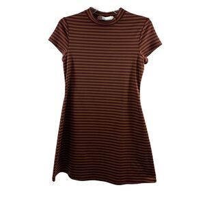 Free People Striped Brown Mini Dress